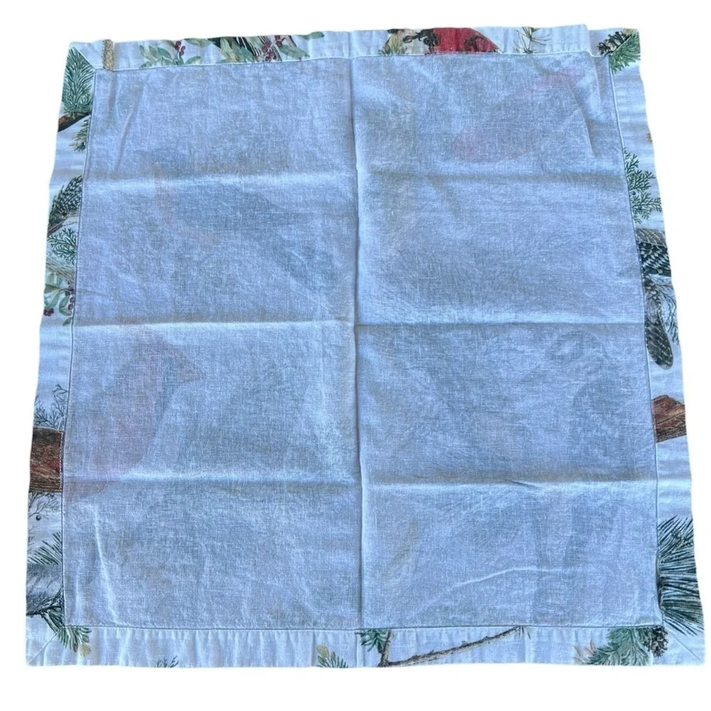Pottery Barn Winter Fauna 9-Piece Table Linen Set Runner Napkins Cotton Linen